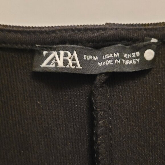 Zara Classic Black Mini Tied/Ruched Dress - EUC - Picture 5 of 8